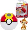 Pokémon: Clip 'N' GO játékfigura szett - Chimchar Repeat labdával