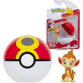   Pokémon: Clip 'N' GO játékfigura szett - Chimchar Repeat labdával