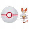 Pokémon: Clip 'N' GO játékfigura szett - Scorbunny Premier labdával