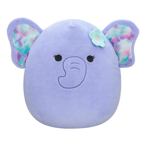 Squishmallows plüssfigura 20 cm-es – Anjali, a lila elefánt virágos kitűzővel