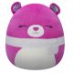 Squishmallows plüssfigura 13 cm-es – Crisanta, a lila medve csukott szemekkel és sállal