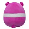 Squishmallows plüssfigura 13 cm-es – Crisanta, a lila medve csukott szemekkel és sállal