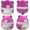 Squishmallows plüssfigura 13 cm-es – Crisanta, a lila medve csukott szemekkel és sállal