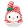 Squishmallows: Hello Kitty és barátai plüss 20 cm-es – My Melody piros fehér csíkos