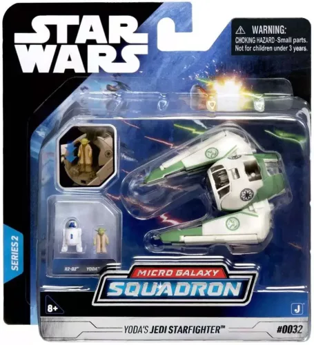 Star Wars: Micro Galaxy Squadron jármű figurával 8 cm-es - Yoda és R2-D2 Jedi Starfighterrel