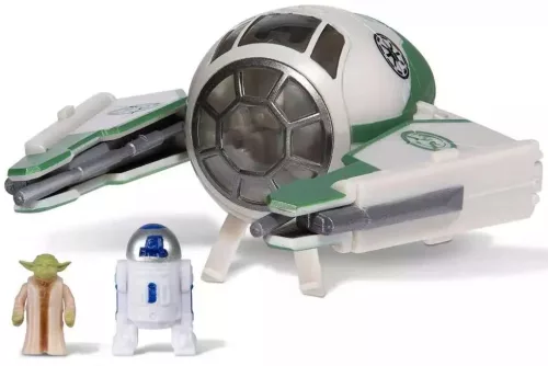 Star Wars: Micro Galaxy Squadron jármű figurával 8 cm-es - Yoda és R2-D2 Jedi Starfighterrel