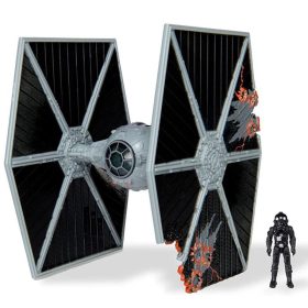   Star Wars - Tie Figther (Battle Damage)- Csillagok háborúja jármű figurával 8 cm-es