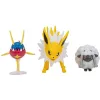 Pokémon játékfigura szett 3 db-os: Wooloo - Carvanha - Jolteon