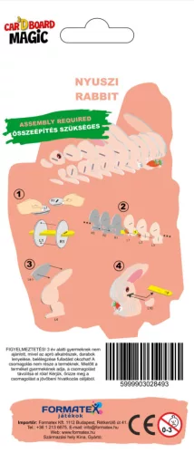 3D papírszobrászat – Nyuszi - csomagolássérült