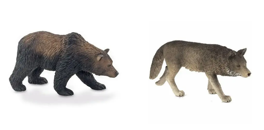 Mojo medve és farkas figura