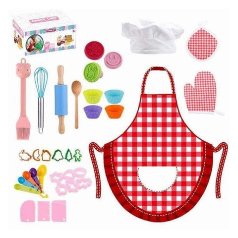 Játéksziget - Konyhai kiegészítők köténnyel - 31 db-os